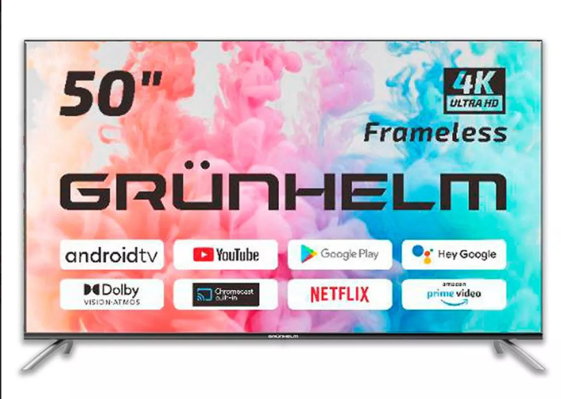 Телевізор 50, Google Android TV 11.0 - 50U700-GA11V T2 SMART TV, M8X, color box, voice RC (GRUNHELM)
